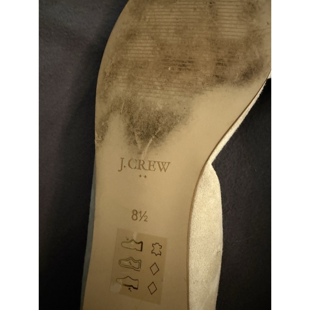 J. Crew Women's Zoe D'Orsay Flats Beige Tan Suede Pointed Toe Slip-On Shoes 8.5 - Picture 7 of 9